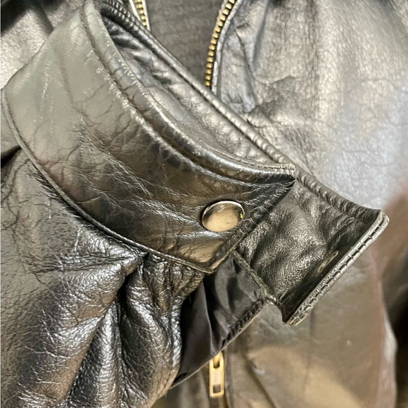 Hill & Archer Leather bomber style jacket, Approx 24” PTP, 26” Long Size 42 - Picture 5 of 11
